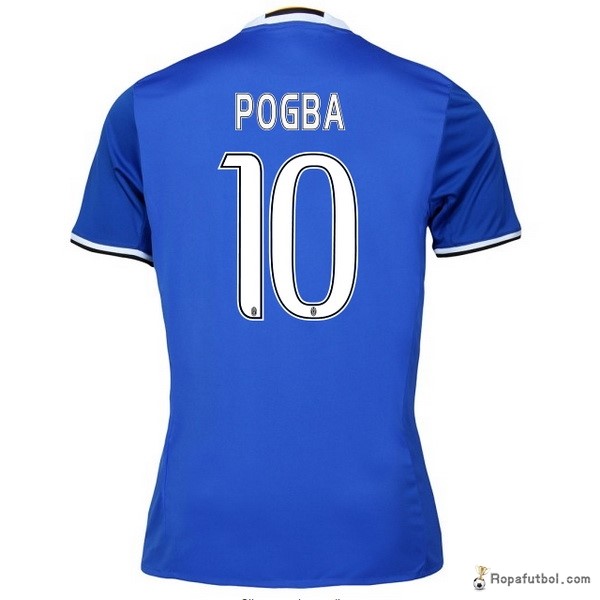 Camiseta Juventus Replica Segunda Ropa Pogba 2016/17 Azul